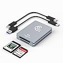 CFexpress Type B/SD Dual Slot Card Reader - USB C 3.2 Gen 2 10Gpbs, Compatible with SD Memory Card, Aluminum Adapter with USB C to USB A Cable