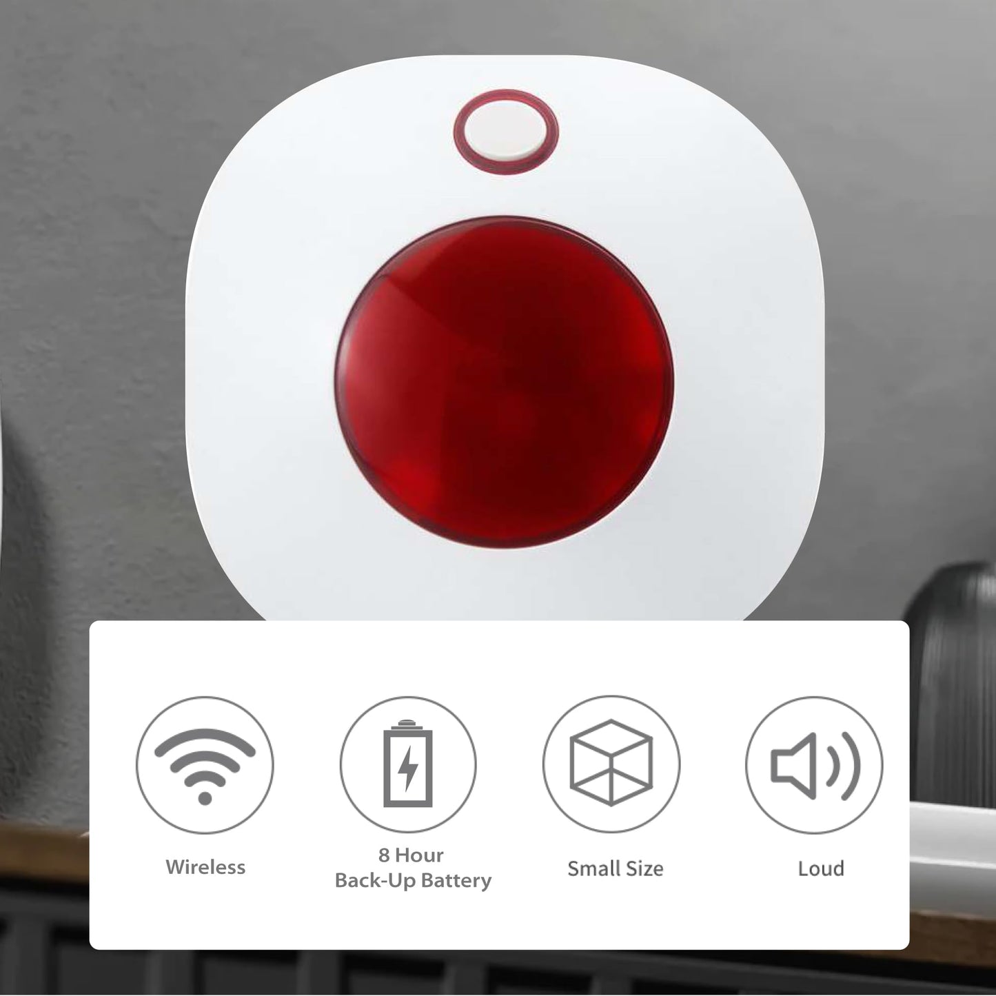 OSI Wireless Alarm Strobe Siren (Gen 2) - Accessory for OSI Smart Alarm System (Gen 2) ,Wi-Fi Wireless Strobe Siren, Plugs into Electrical Outlet, 8