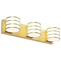 LED Bathroom Vanity Light - 20.5 Inch Gold 3-Light Fixture with White Acrylic Shades, 6000K Cool White, Mirror Lighting for Bathroom, Bedroom