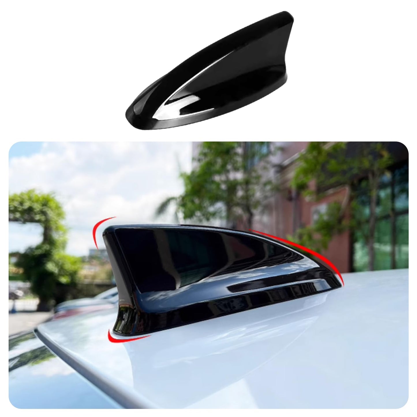 KELEIMAI Car Accessories Fit for Honda New HR-V HRV 2023 2024 2025 2026 Shark fins Antenna Cover Trim (Glossy Black) 1PC ABS