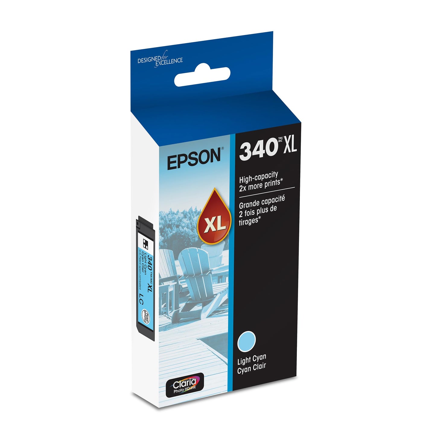 Epson 340 Claria Photo HD Ink High Capacity Light Cyan Cartridge (T340XL520-S) Works with Expression XP-8800