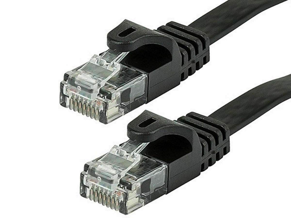 American Terminal High-Speed CAT6A Ethernet Patch Cable: 3ft, RJ45, Solid Copper Wire, 23AWG, 600MHz, Black