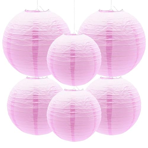 Yosawa 6 Pcs Paper Lanterns Decorative Round Paper Lantern Hanging Paper Lanterns for Party, Classroom, Wedding, Halloween,Christmas,Home Decoration ?