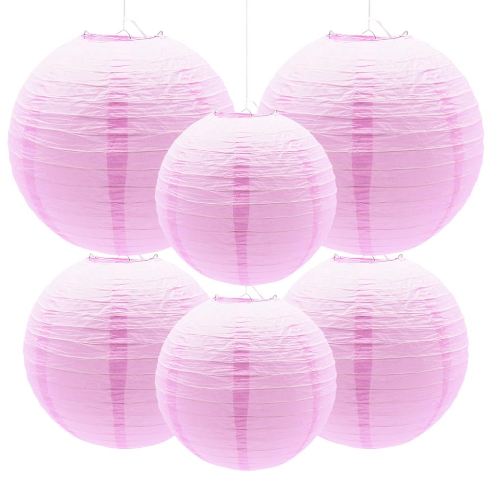 Yosawa 6 Pcs Paper Lanterns Decorative Round Paper Lantern Hanging Paper Lanterns for Party, Classroom, Wedding, Halloween,Christmas,Home Decoration ?