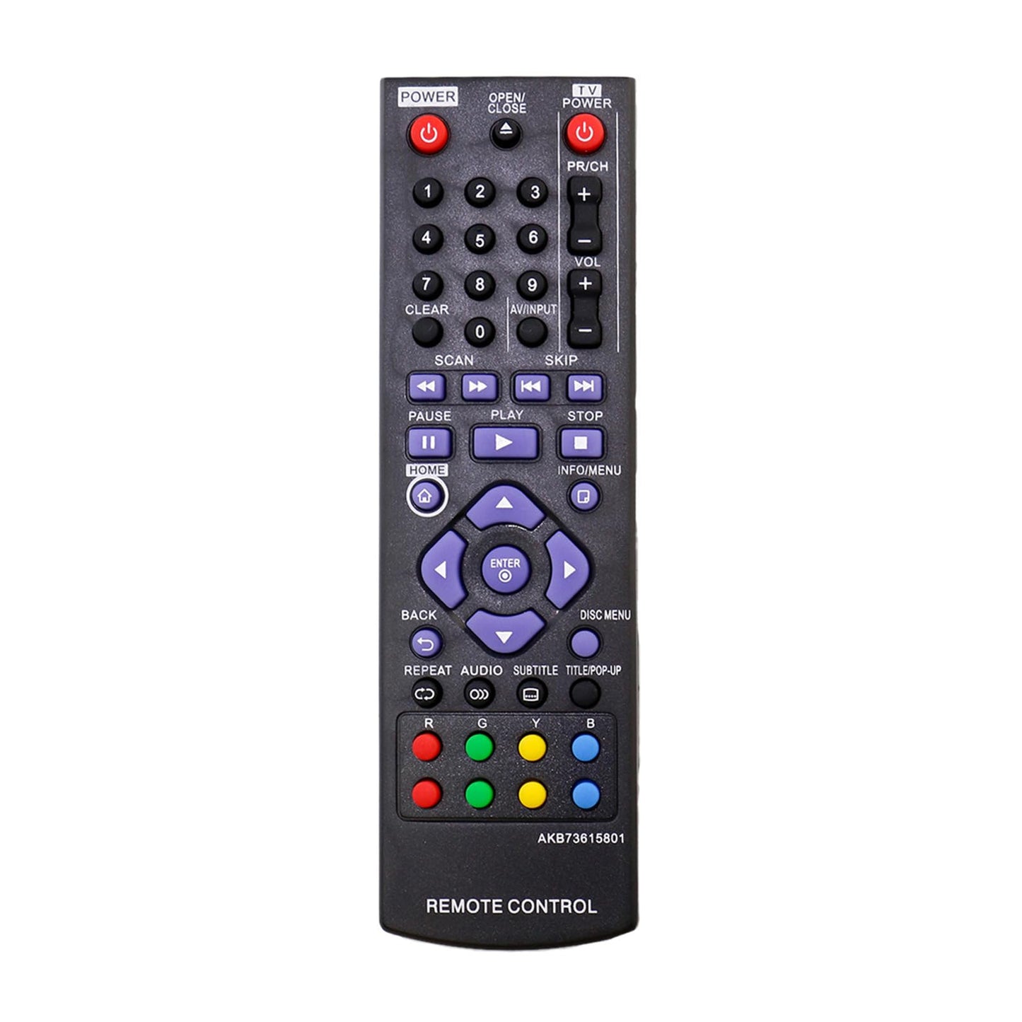 AKB73615801 Replace Remote Control fit for LG Blu-Ray Disc DVD Player BD220 BD630 BP125 BP125N BP135W-N BP200 BP220 BP220N BP320 BP320N BP325 BP325N