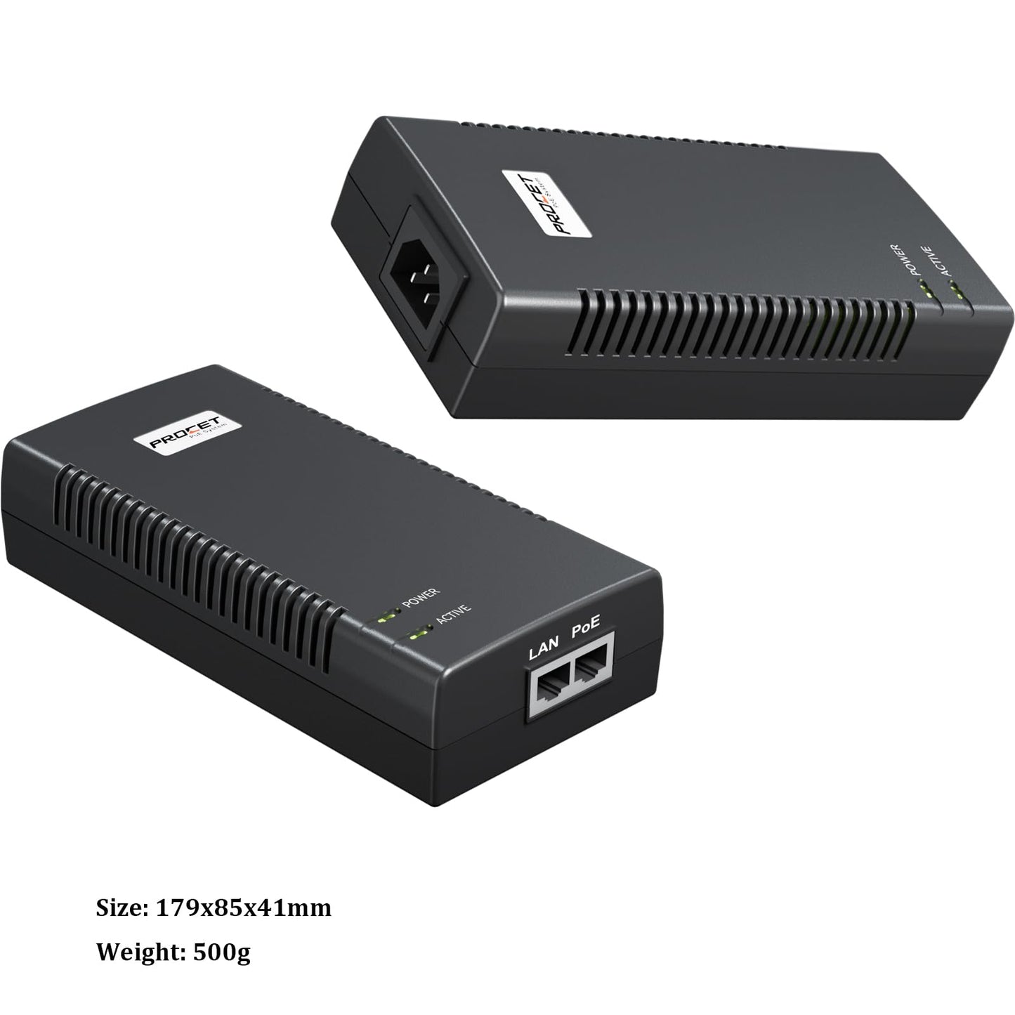 PROCET Gigabit PoE Iniector 90W PoE++ Power Injector with 6KV Surge Protector for HD PTZ AI Camera, CCTV Camera, Gate Hub, Wireless AP, Base Station