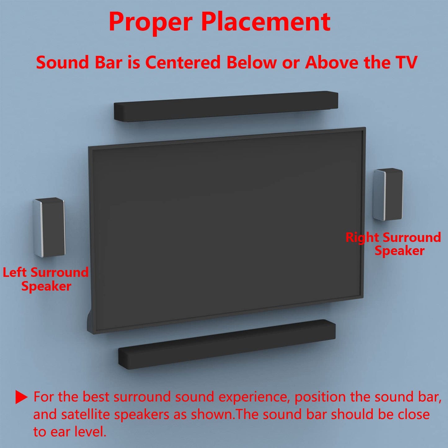 Pbxifge Satellite Speaker Mount, Compatible with Vizio, Sony, Klipsch, Panasonic, Samsung, and More, Fits Up to 9lbs, Black Powdercoated Steel, 15