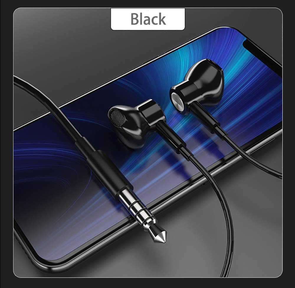 Wired Earbuds Noise Isolating In-Ear Headphones Earphones with Mic Volume Control 3.5mm Plug for Sports Workout Compatible with Cell Phones Android…