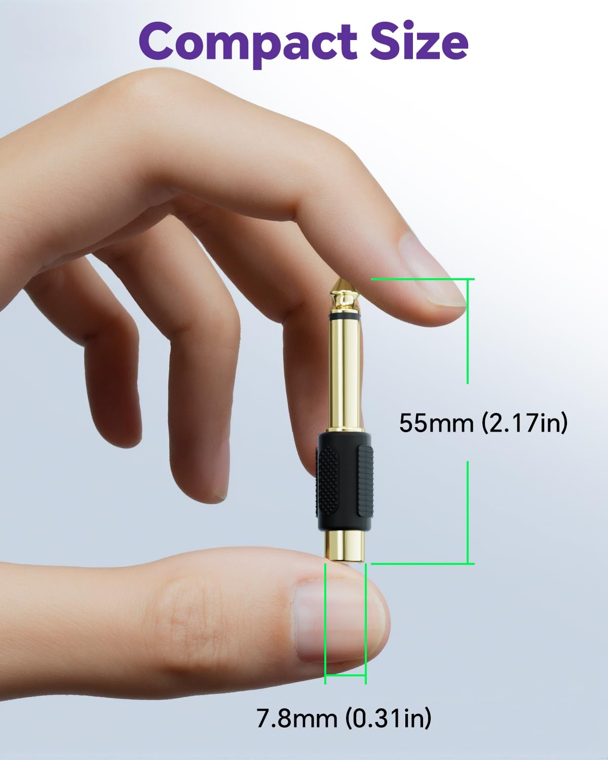 VCE RCA to 1/4" Audio Adapter, 6.35mm Mono Plug Male to RCA Female Connectors, Suitable for Speakers, Amps, Home Theater Systems, and Audio Equipment