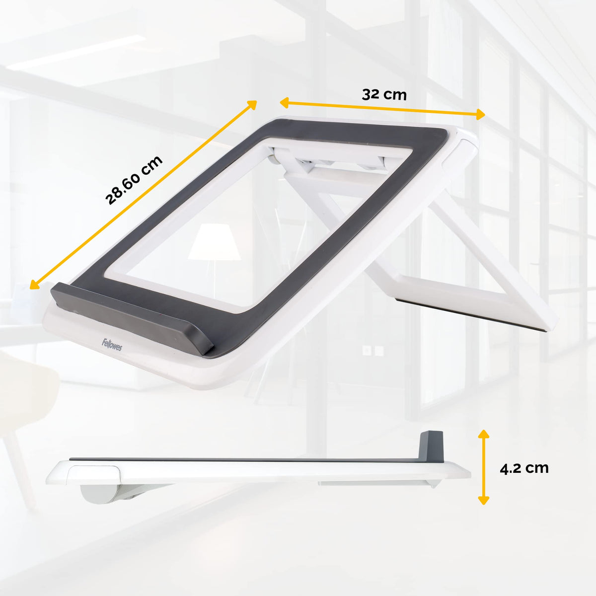 FOMSAF Fellowes I-Spire Series Laptop Stand for Desk Adjustable Height Portable Laptop Riser for The Home and Office - Max Monitor Size 17", Max