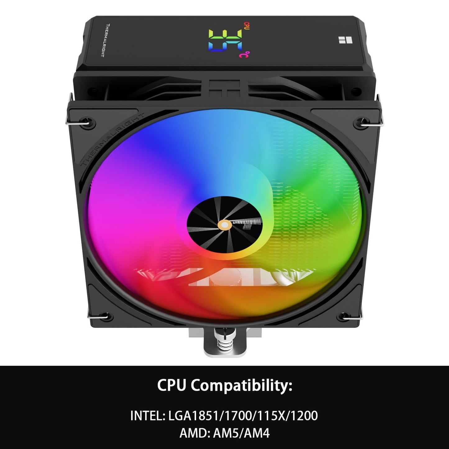 Thermalrlght Assassin X 120R Digital ARGB Black CPU Cooler, 120mm PWM Quiet CPU Fan, AGHP 4th Technology, Support Intel