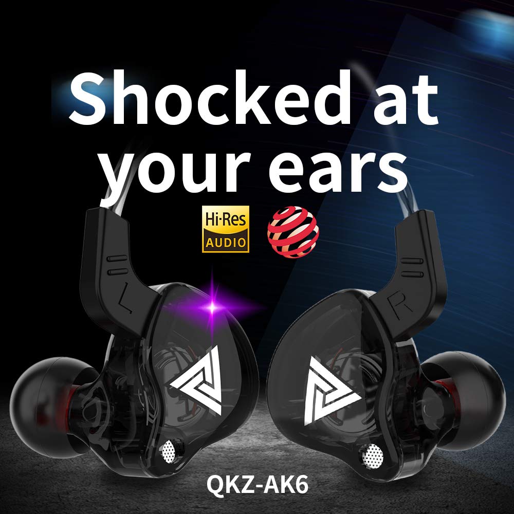 CNWUJASS Wired Gaming Earbuds, QKZ AK6 in Ear Earphone, Running Sport Headphone with Microphone, 1DD Dynamic Driver, for DJ Music Gaming Video…