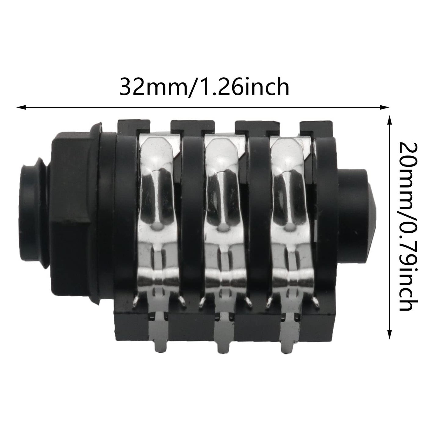 6-Pin Female Headphone Socket ZCZQC 10PCS PCB Panel Mount 6 Pin 1/4inch 6.35mm Female Socket Stereo Headphone Jacks Connectors