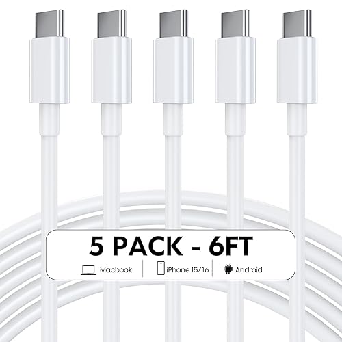 ZCSSQZ USB C to USB C Cable, 60W 6 FT USB Type C Fast Charging Cable for iPhone 16/16 Plus/16 Pro Max/15/15 Plus/15 Pro Max, MacBook Pro, iPad Pro
