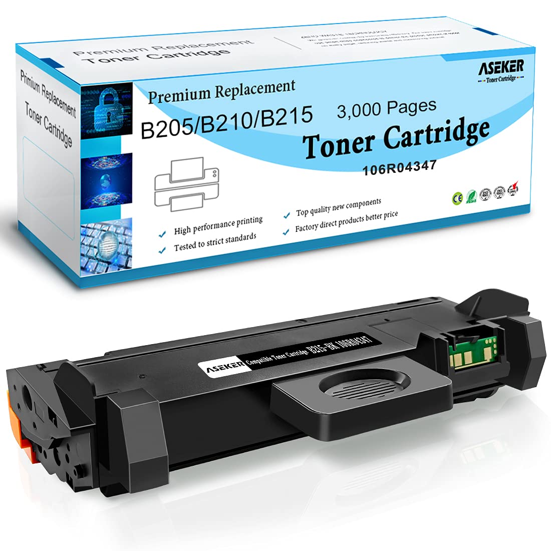 ASEKER B205 B210 B215 Black Toner Cartridge High Yield 3000 Pages Compatible for Xerox B205 B210 B215 B210DNI B205DNI B205MFP B215DNI B215MFP Printers