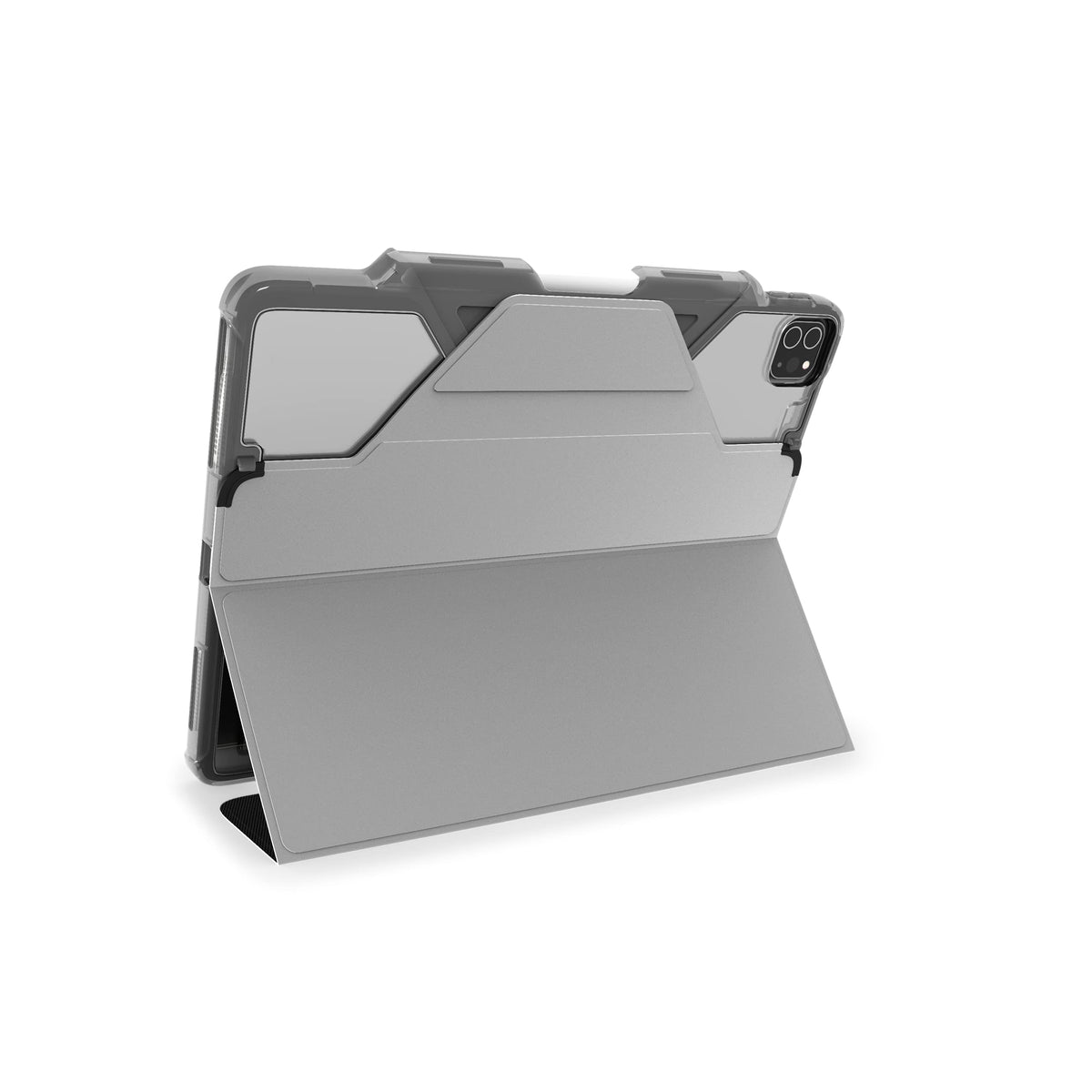 STM Dux Plus for iPad Pro 12.9" (3rd-6th Gen): Ultra Protective, Lightweight with Clear Back, Apple Pencil Holder, Battery Saving On/Off Cover - Black