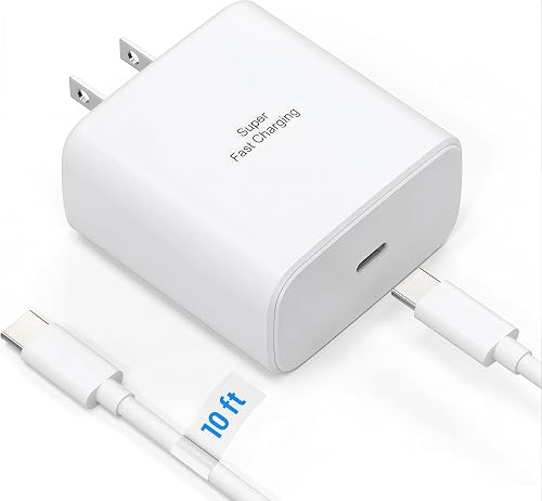 TT&C 45W USB-C Wall Charger with 10ft Extra-Long Cable | Fast Charging Power Adapter for Samsung Galaxy S26, S25, S24 & iPhone 17/16/15 Extended Reach