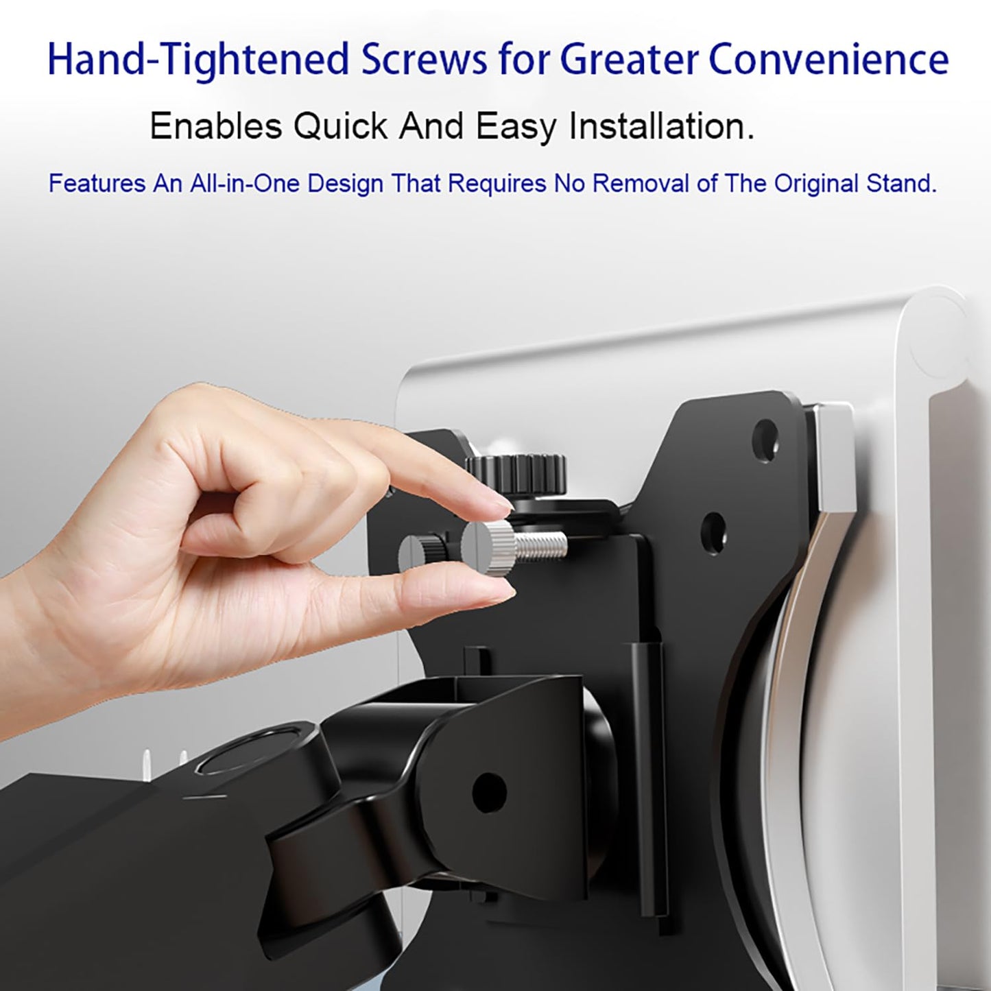 VESA Mount Adapter for Apple Studio Display 27-inch, Aluminum Alloy Bracket with Silicone Cover, 75x100mm Mounting Plate, No Need to Remove Stand