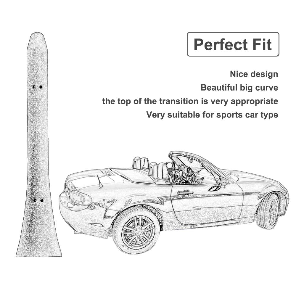BASIKER 5 Inch Antenna - Short Radio Mast Antenna for 2006-2024 Mazda Miata MX-5 Accessories- Support for Car Wash Safe