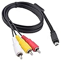 Mini USB to 3 RCA Cable AV Stereo Audio Video Cable Replacement for AVC-DC400ST EOS 7D, 60D, 60Da,70D,100D,550D, 600D, 650D, 700D & EOS Rebel SL1
