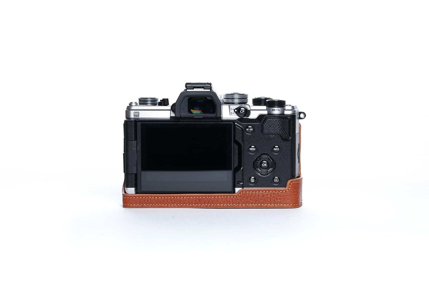 OM-3 Camera Case, BMAOLLONGB Handmade Genuine Real Leather Half Camera Case Bag Cover for Olympus OM-3 OM3 Camera Bottom Opening Version + Hand Strap