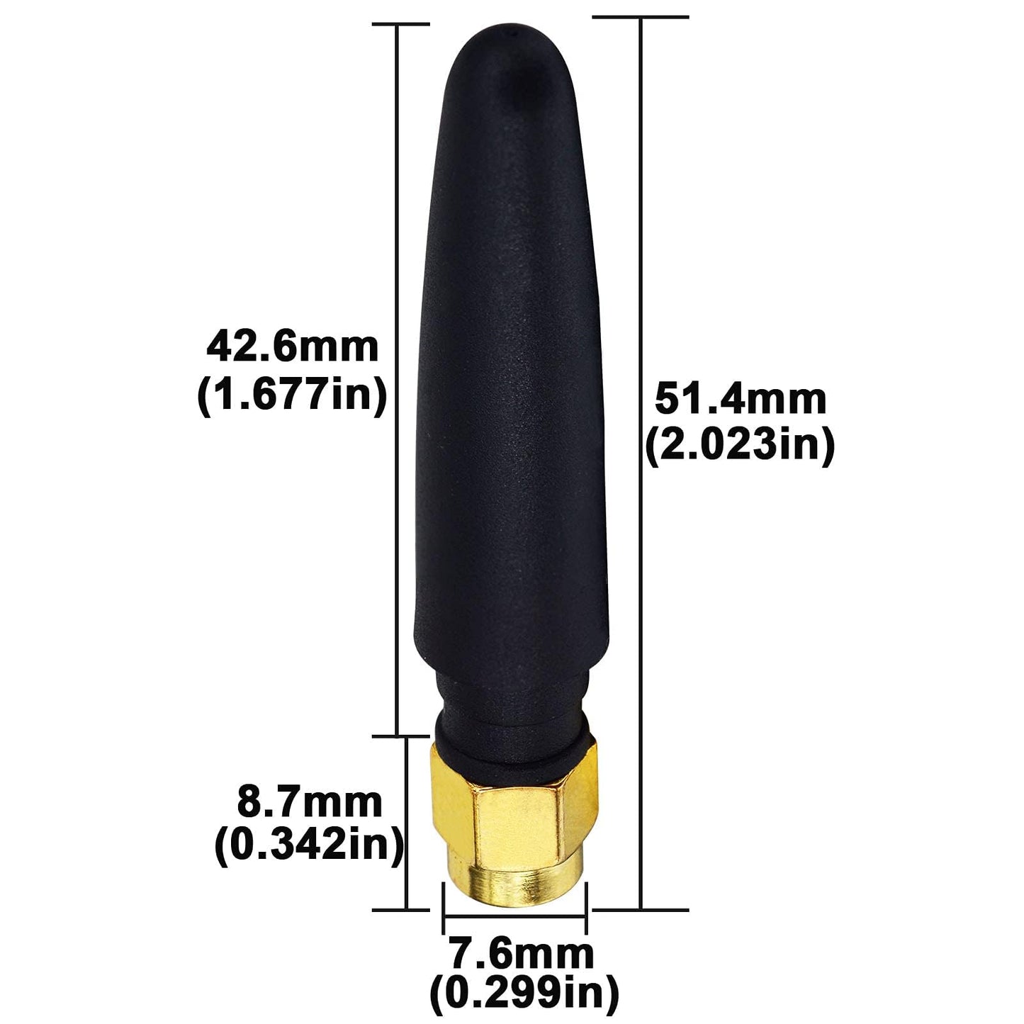 BOOBRIE 2-Pack 2.4GHz Mini WiFi Antenna 2dBi FPV Antenna Omni Directional SMA Male Omni-Directional Small PC WiFi Bluetooth Antenna Aerial Signal