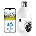 WESECUU Light Bulb Security Camera -5G& 2.4GHz WiFi 2K Security Cameras Wireless Outdoor Motion Detection and Alarm,Two-Way Talk,Color Night