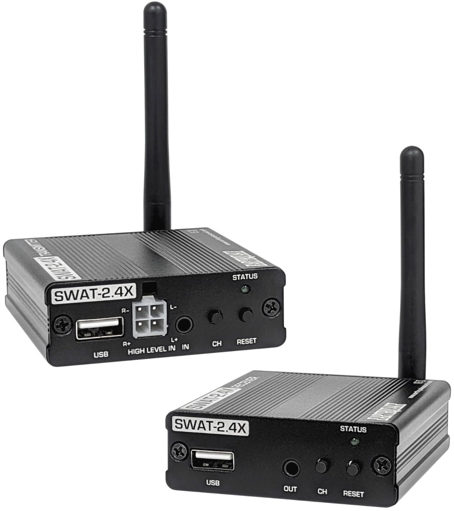 Earthquake SWAT-2.4X Stereo Wireless Audio Transceiver Set, Long Range, Low Latency, 64kHz/16-bit, 2.4GHz Wireless Adapter Kit for Subwoofers/Powered