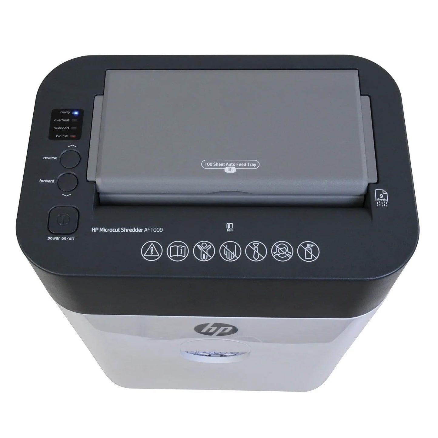 HP - Paper Shredder Micro Cut, 100-Sheet Auto Feed, Shreds Credit Cards & Staples, Heavy Duty Paper Shredder for Home Use with 4.5 Gallon Basket