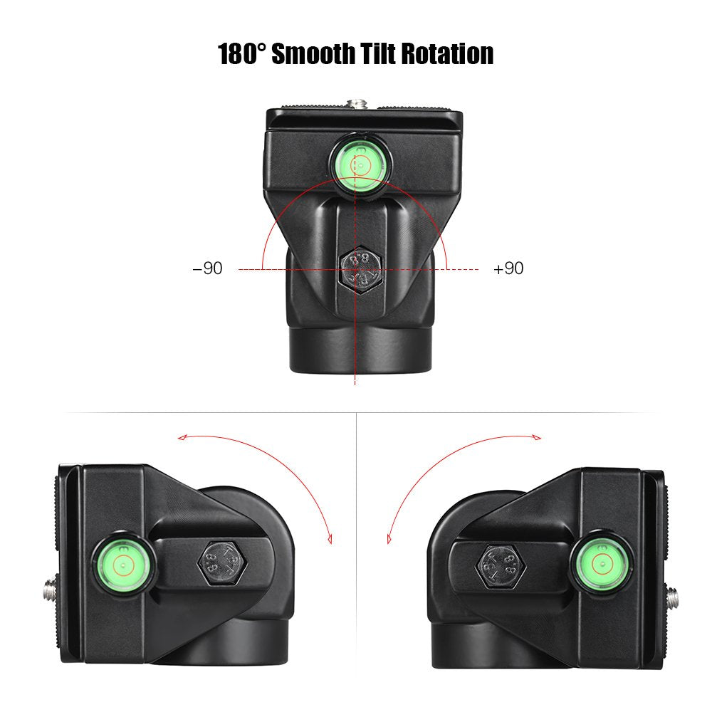 Andoer Monopod Head, M-12 Monopod Tilt Head Panoramic Head Telephoto Bird Watching with Quick Release Plate