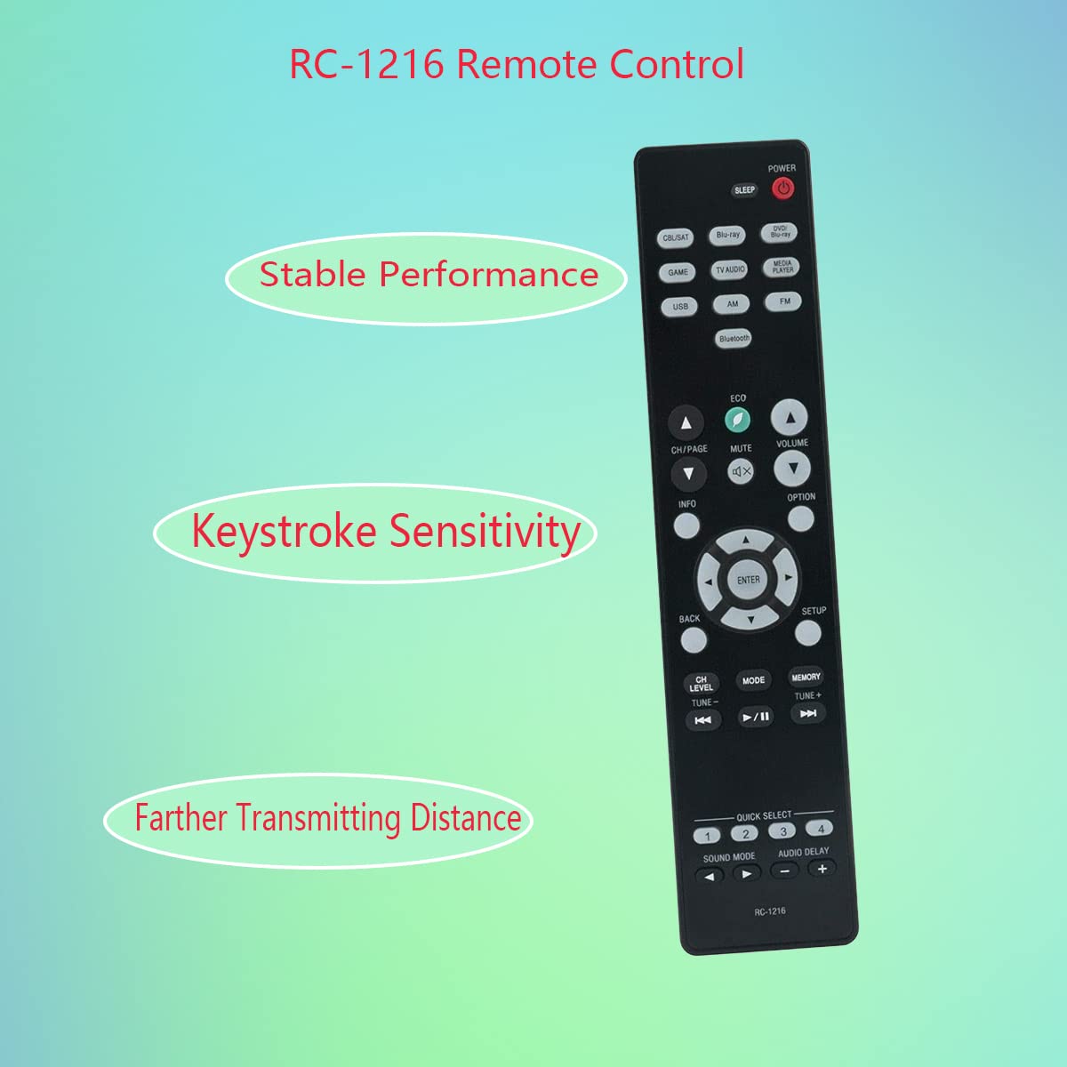 GHUST RC-1216 RC1216 Remote Control Replacement for Denon AVR-S520BT AVR-S530BT AVR-S540BT AVR-S550BT AVR-S570BT AVR-S510BT AV Receiver