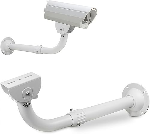 V-Fiabilidad J-Shaped Security Camera Mounting Bracket Extender Pole,30-60cm Adjustable Ceiling Mount Bracket for CCTV Surveillance Camera