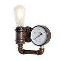 XEYOU Cast Iron Steampunk Wall Sconce Vintage Industrial E26 Edison Bulb Fixture Retro Pipe Wall Lamp for Cafe Bar Restaurant Bedroom Living Room