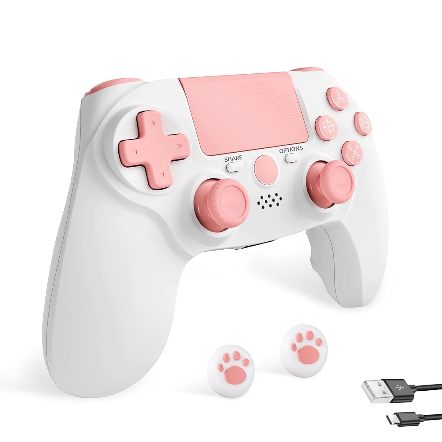 linhugame Controller wireless for ps4,Compatible with PS4/Slim/Pro/PC/IOS?With USB-C Cable/800mAh Battery/6-Axis Gyro/3.5mm Audio Jack/Multi Touch