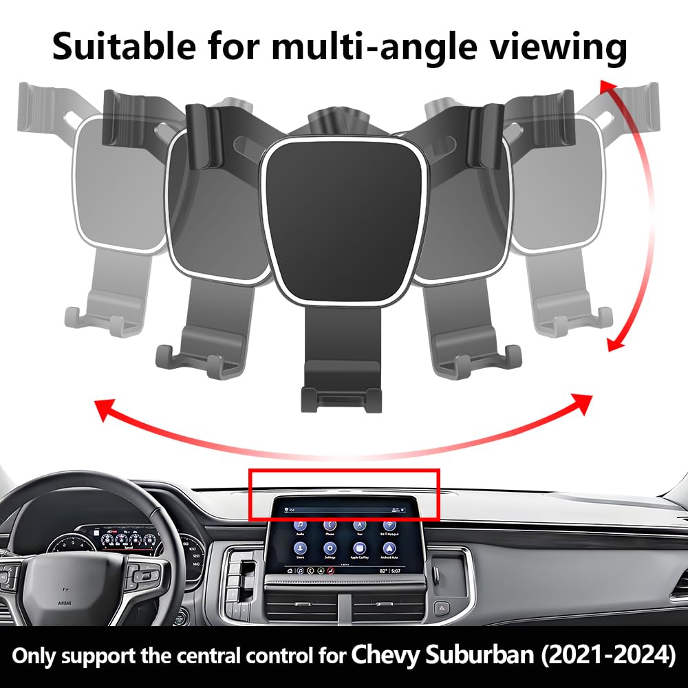 Car Phone Holder Center Console Organizer For Chevy Suburban 2021 2022 2023 2024?Tahoe 2021-2024?GMC Yukon 2021-2024 SLE, SLT, AT4 ?Not fit Denali