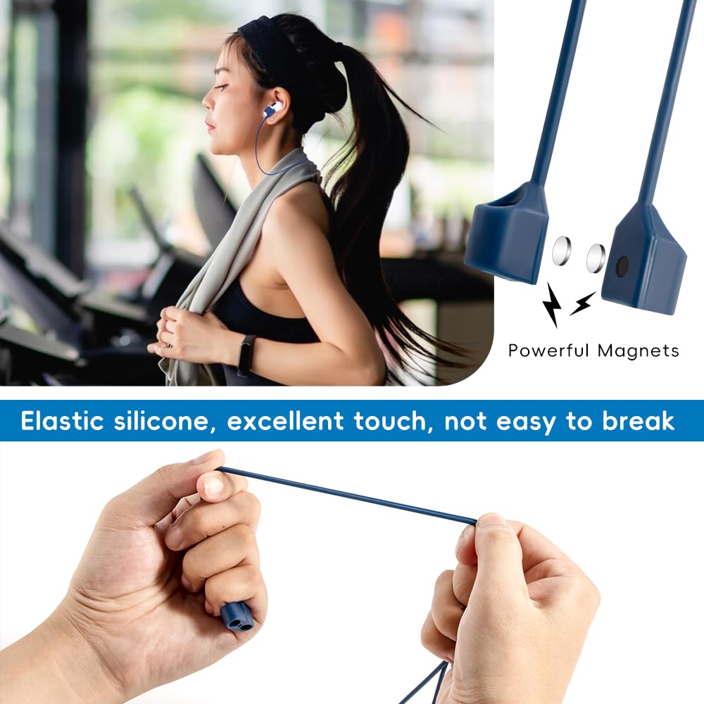 5 Pack Magnetic Anti-Lost Straps for AirPods,Ultra Strong Magnetic AirPods Strap Anti-Lost Neck Rope Cord,Soft Silicone Sports Lanyard Compatible
