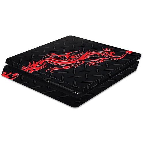 MightySkins Skin Compatible with Sony PS4 Slim Console - Red Dragon | Protective, Durable, and Unique Vinyl Decal wrap Cover | Easy to Apply, Remove