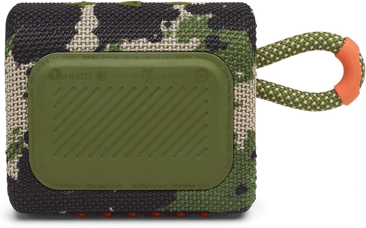 JBL Go 3 - for Portable Use - Speaker with Bluetooth - Built in Battery Waterproof and Dustproof - includes Storage Pouch (Camoflauge), JBLGO3-Pouch