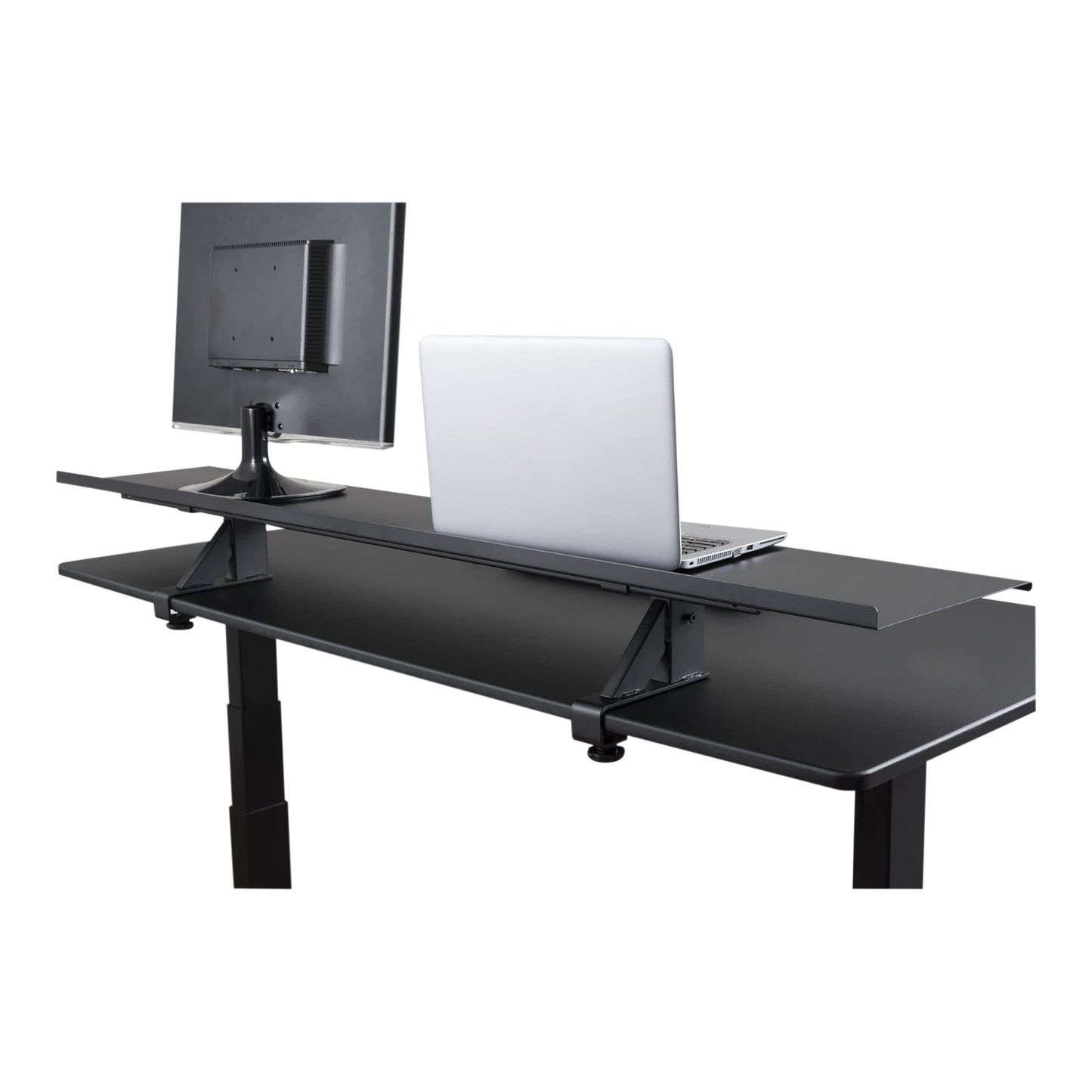 Stand Up Desk Store Clamp-On Adjustable Height Desk Shelf Monitor Stand (60" Wide)
