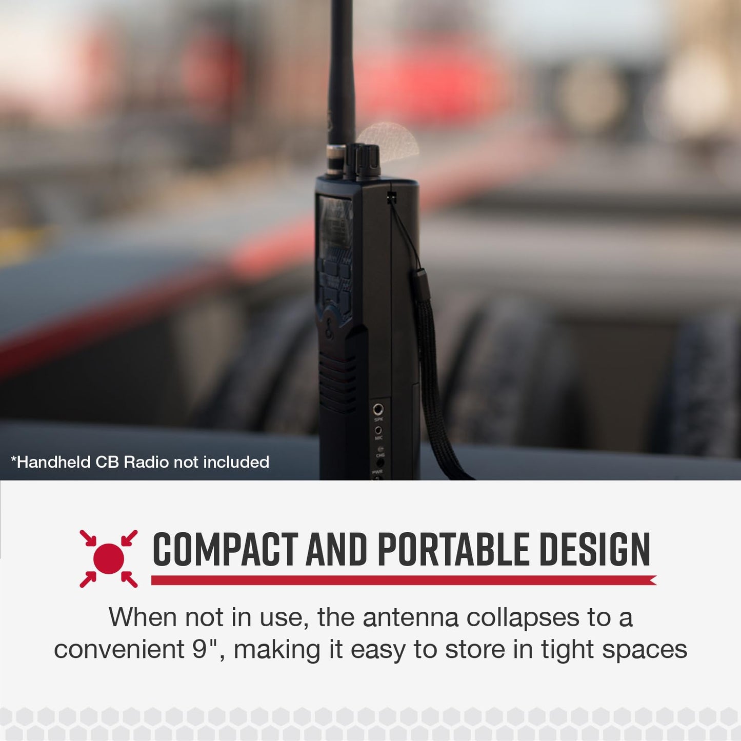 Cobra Telescoping Antenna for CB Radio with 27" Extension, Performance Boosting, Doubled Call Range, Compact and Portable