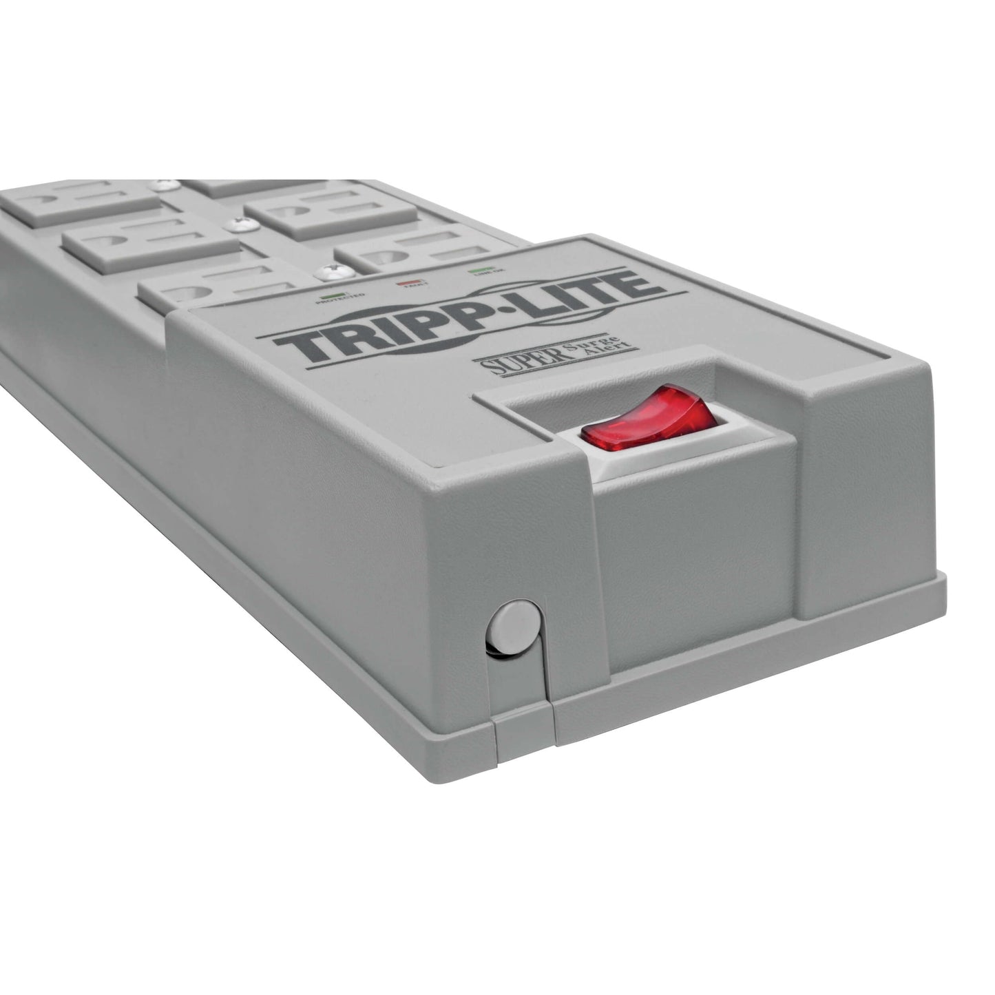 Tripp Lite 6 Outlet Surge Protector Power Strip, 6ft Cord, Right-Angle Plug, & $50,000 Insurance (TR-6) Grey