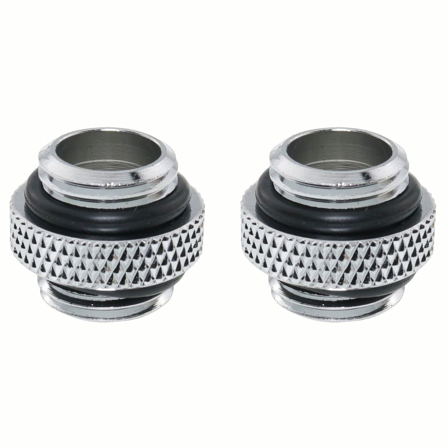 CZQC PC Water Cooling Adapter 2PCS Silver G1/4 6mm Male to Male Extender Connector Joiner Fitting with Sealed O-Ring for Computer Water Cooling