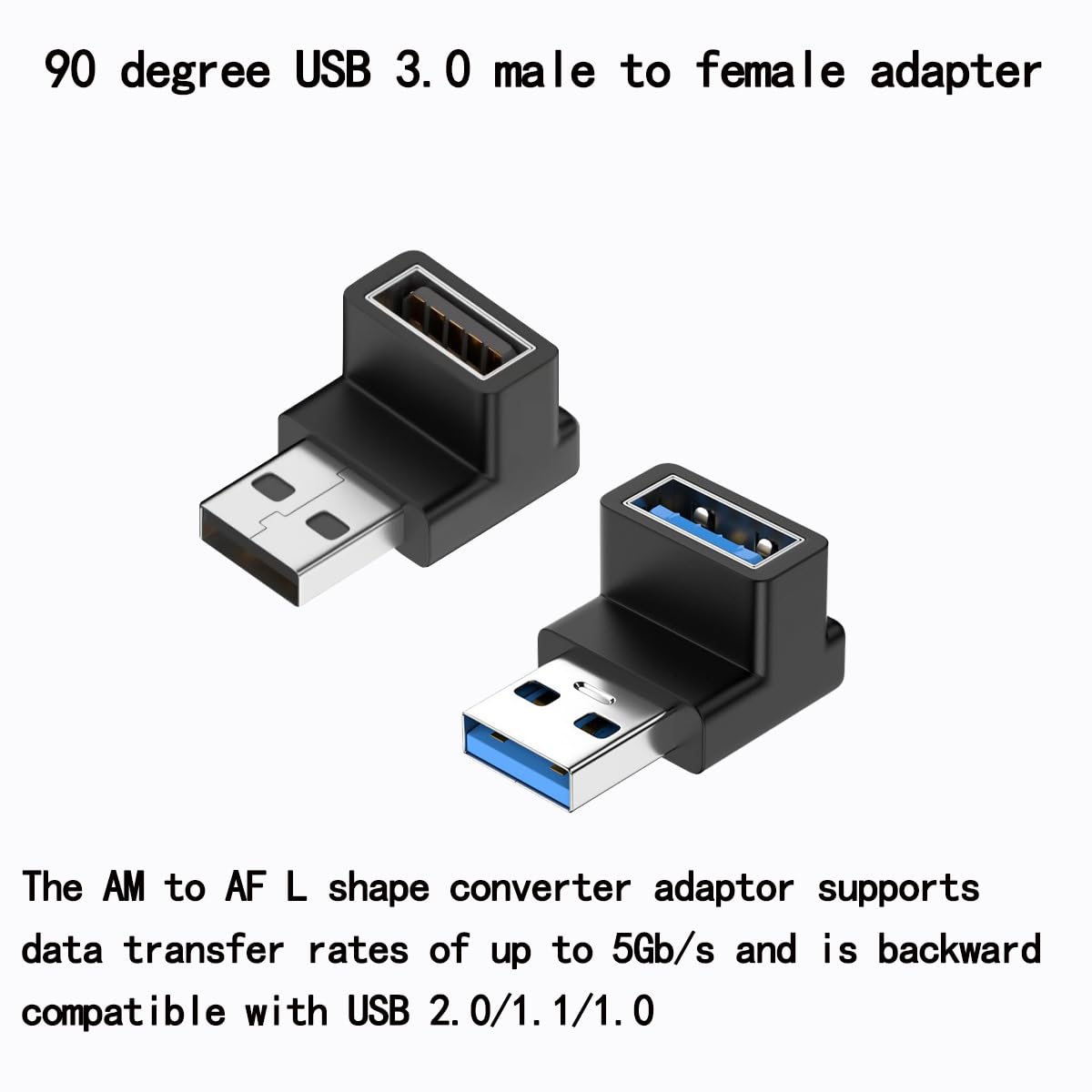rgzhihuifz 4 Pack USB 3.0 Adapter 90 Degree Male to Female Combo Vertical Up and Down Angle Coupler Connector?USB 3.0 Male to Female 90 Degree Right