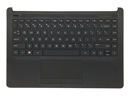 Replacement Keyboard Palmrest Touchpad Upper Case Top Cover for HP 14Z-DK 14-DK 14-CF 14S-CF Laptop Assembly L91187-001 6070B1751302 Jet Black