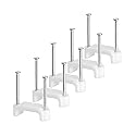 Bates- Cable Clips with Steel Nails, 200 pcs, White, Large, 2-Nail Cord Clips for Wires on Wall, Cable Wall Clip, Wire Wall Clips, Cable Wire Clips