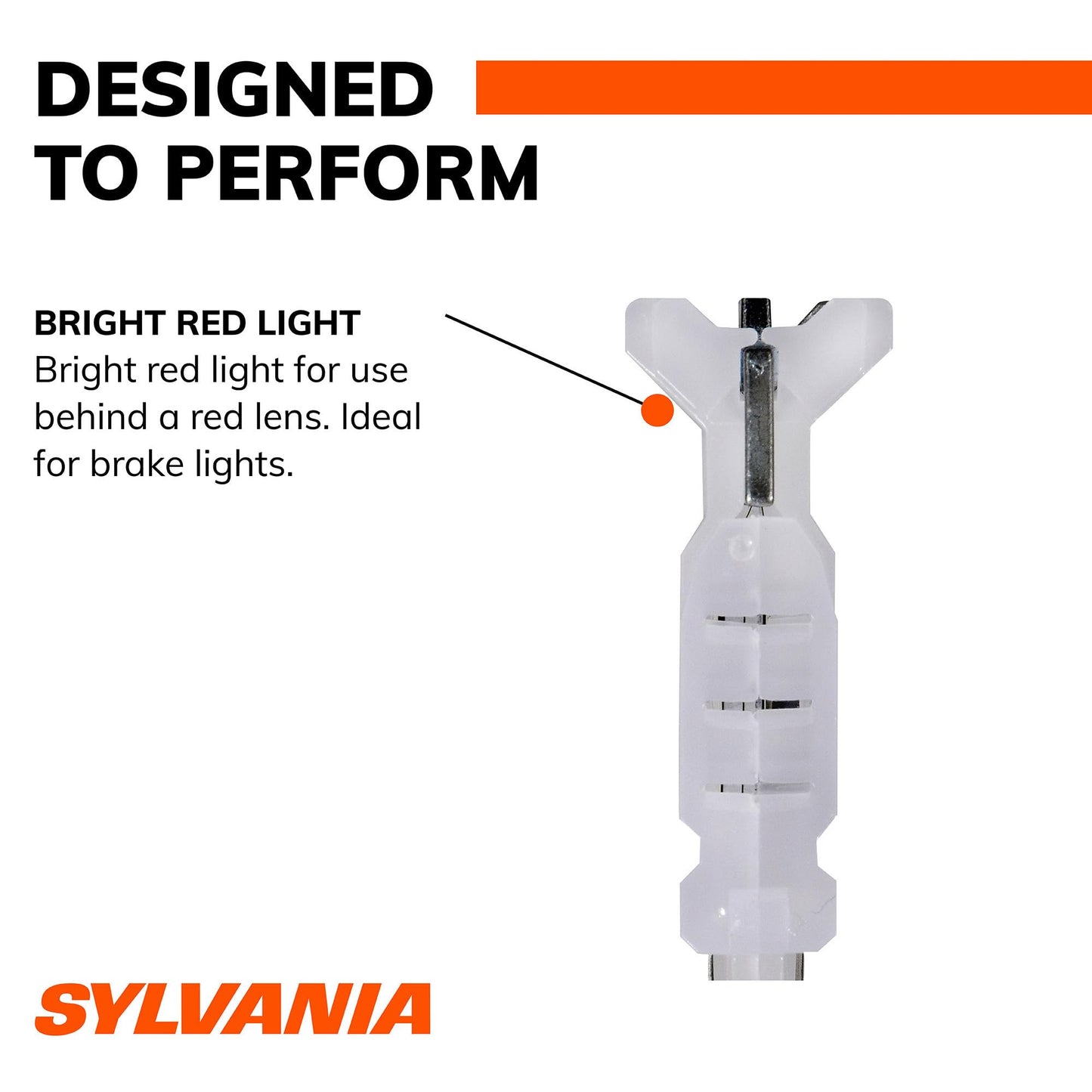 SYLVANIA 4057 LED Red Mini Bulb, Stop & Tail Light, 2 Bulbs