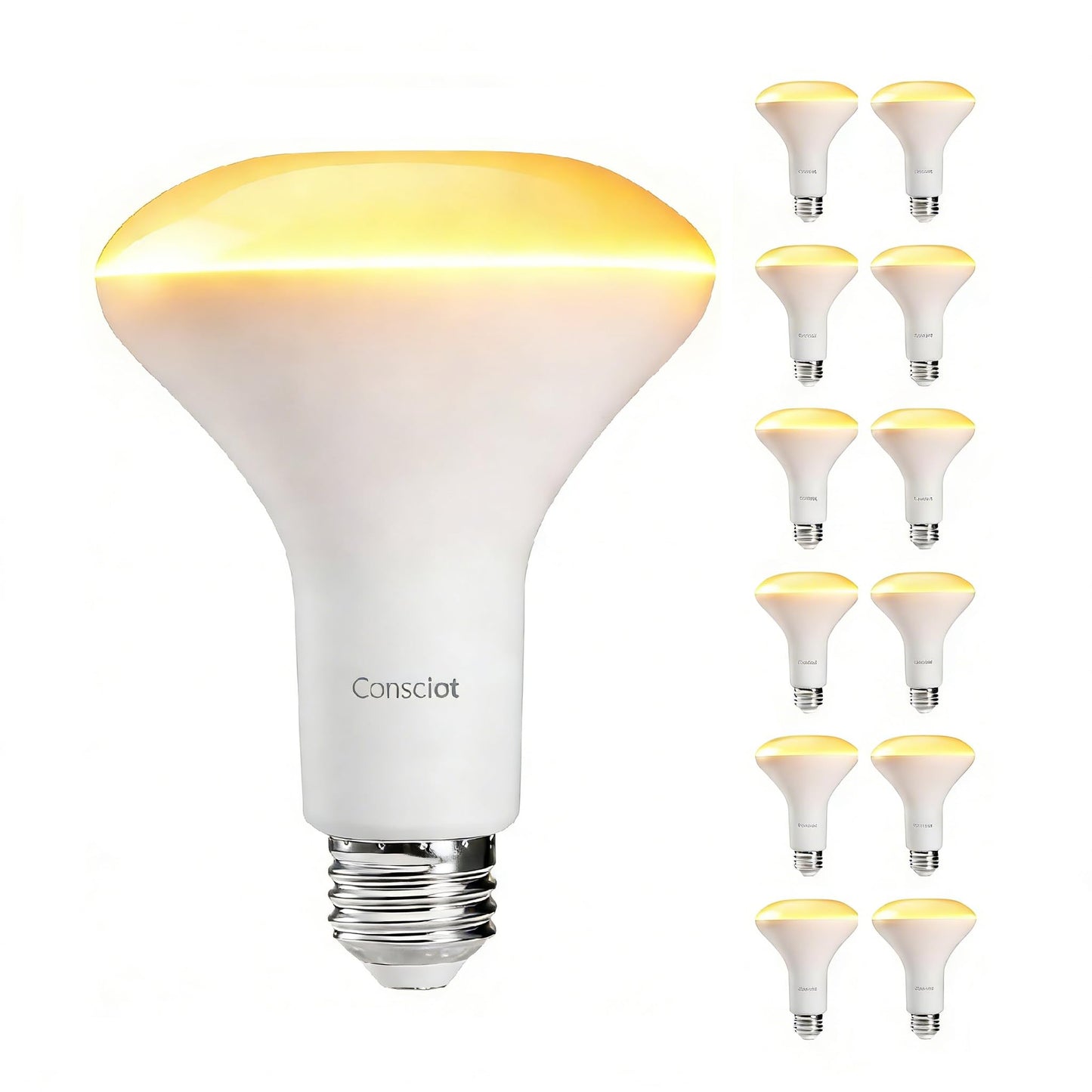 Consciot BR30 LED Bulb Dimmable, 10W Equivalent 65W, 850lm, 2700K, 12 Pack