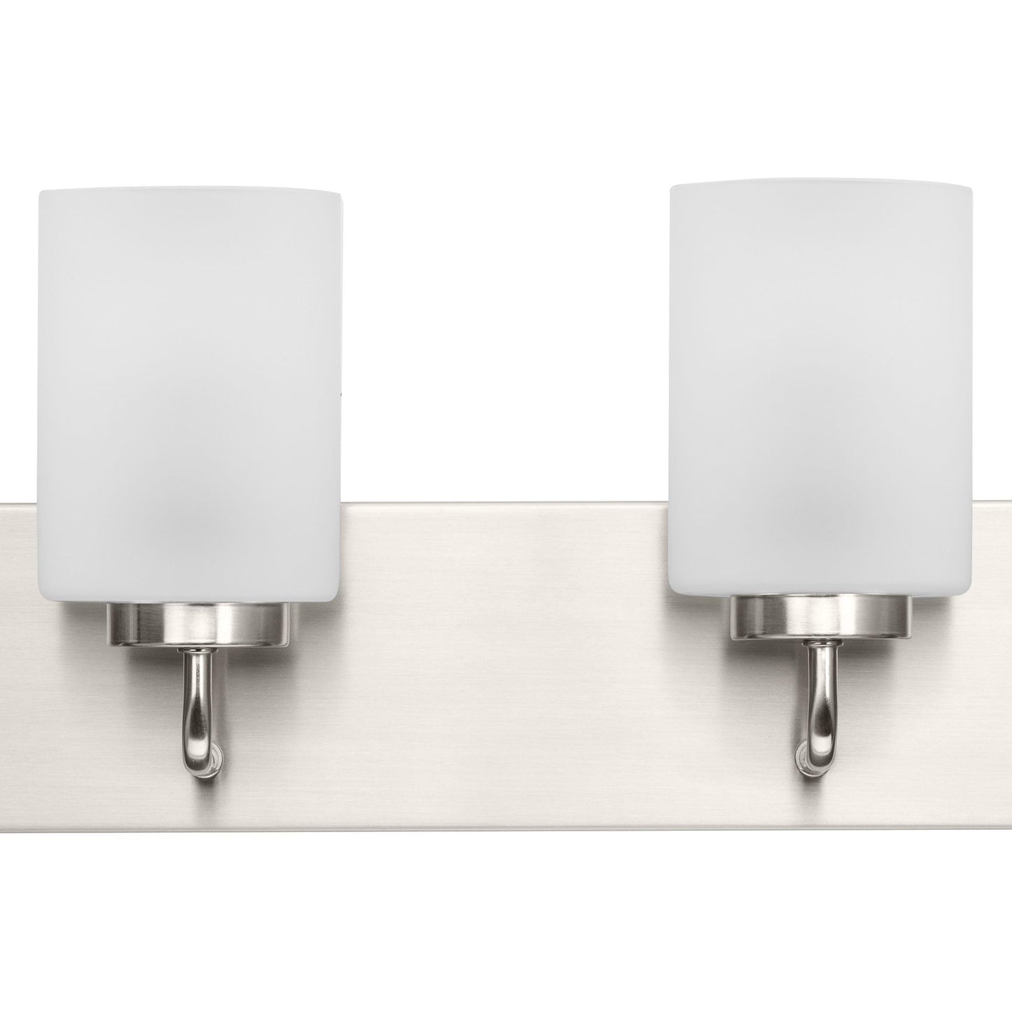 Progress Lighting Merry Collection Six-Light Bathroom Light Fixture, Brushed Nickel and Etched Glass Transitional Style Bath Vanity Wall Light, 48" L