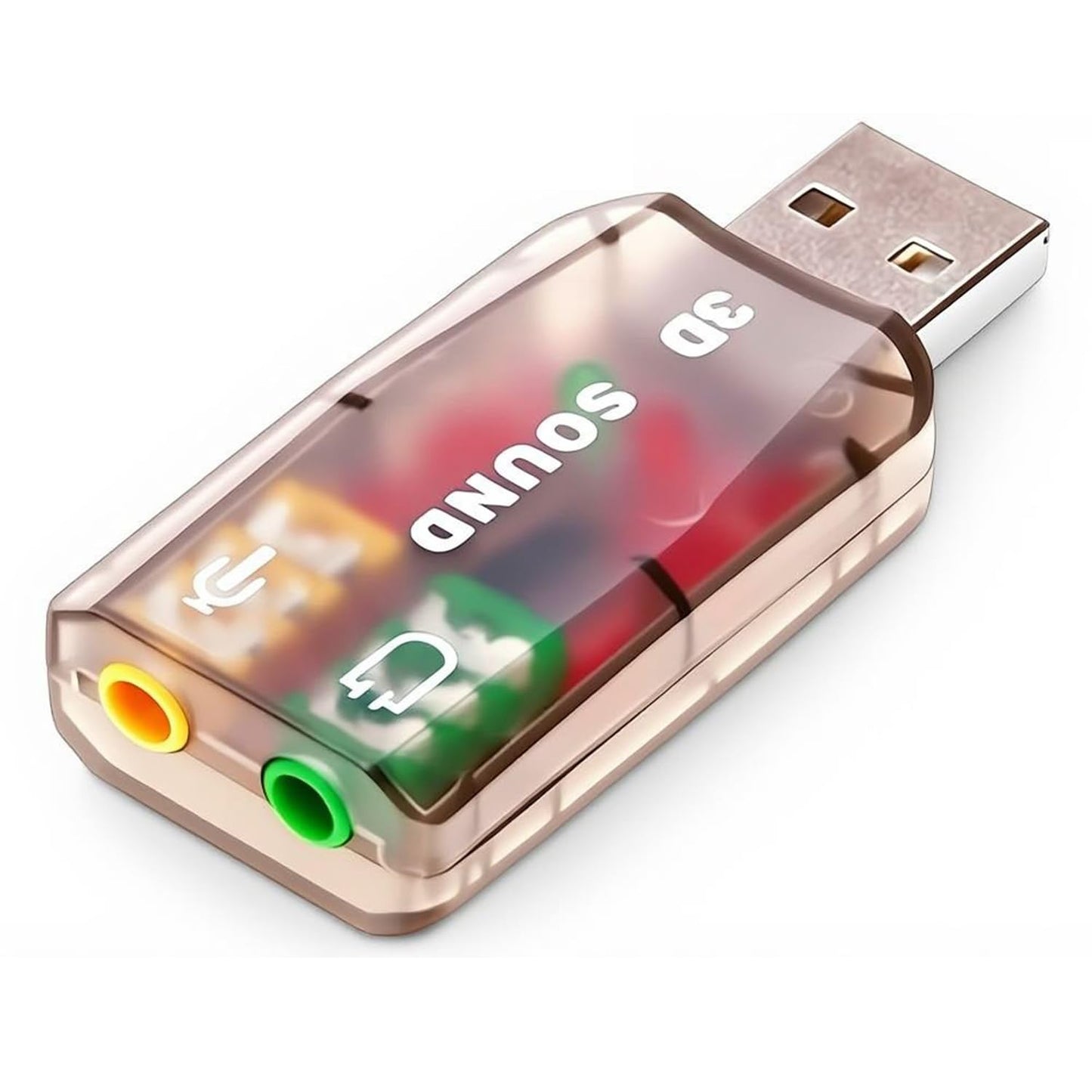 OUOU USB Sound Adapter, (3 Pack) 3.5mm Headphone and Microphone Jacks External Stereo Sound Card Plug and Play No Drivers Needed Compatible