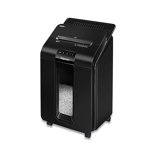Fellowes AutoMax Micro-Cut 100M Commercial Office Auto Feed 2-in-1 Paper Shredder with 100-Sheet Capacity, Black